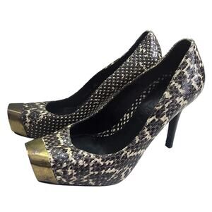 Alexander McQueen Python Pumps with Gold toe plate sz 36.5/ 6
